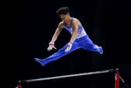 Jake Jarman competes on the Horizontal Bar during Men's All-Around Final at the 2022 Gymnastics World Championships